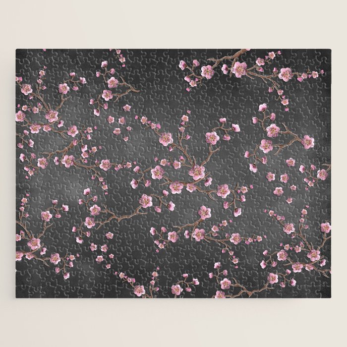 SAKURA LOVE - GRUNGE BLACK Jigsaw Puzzle Gallery Image 1