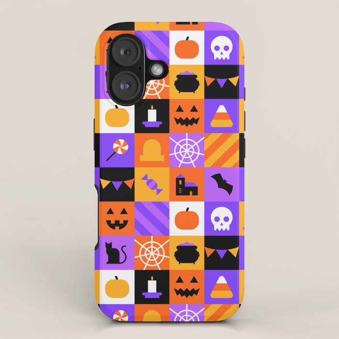 Geometric Halloween Mosaic Pattern Iphone Case Gallery Image 1