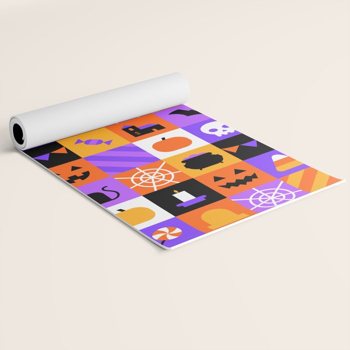 Geometric halloween mosaic pattern Yoga Mat Gallery Image 2