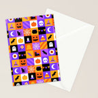 Geometric halloween mosaic pattern Stationery Card Gallery Image 2