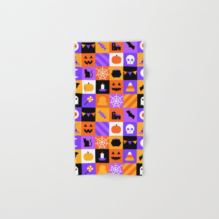 Geometric halloween mosaic pattern Bath Towel Gallery Image 1