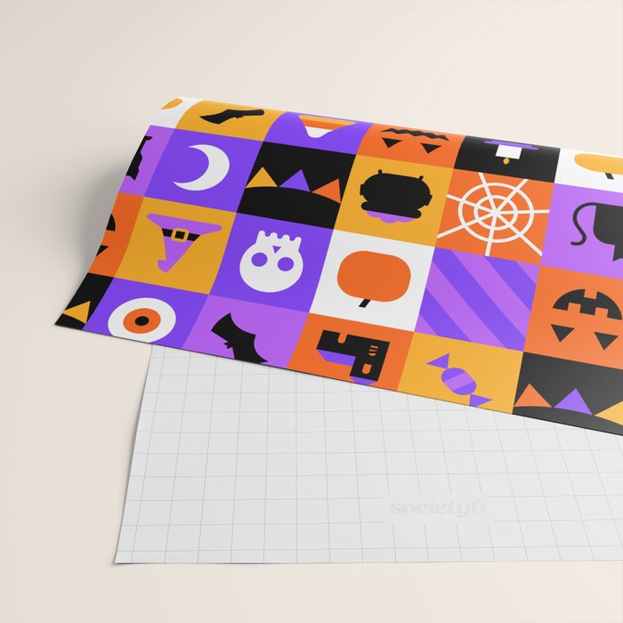 Geometric halloween mosaic pattern Wrapping Paper Gallery Image 2