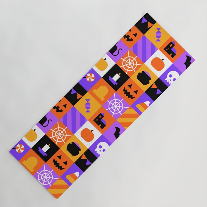 Geometric halloween mosaic pattern Yoga Mat Gallery Image 1