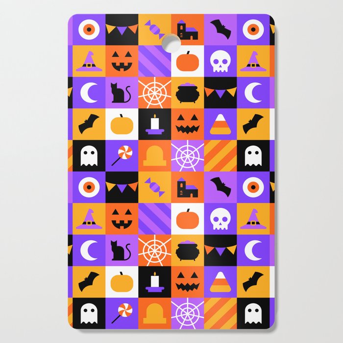 Geometric halloween mosaic pattern Cutting Board Gallery Image 1