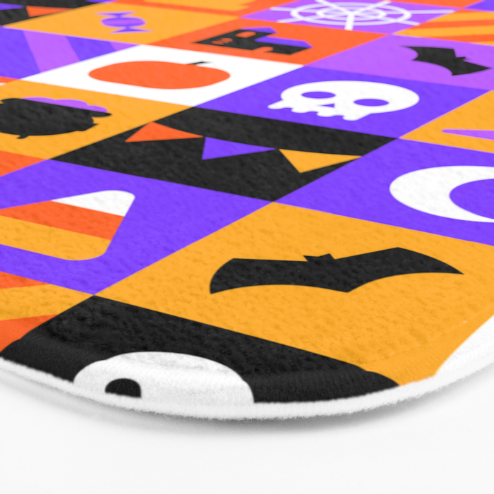 Geometric halloween mosaic pattern Bath Mat Gallery Image 3