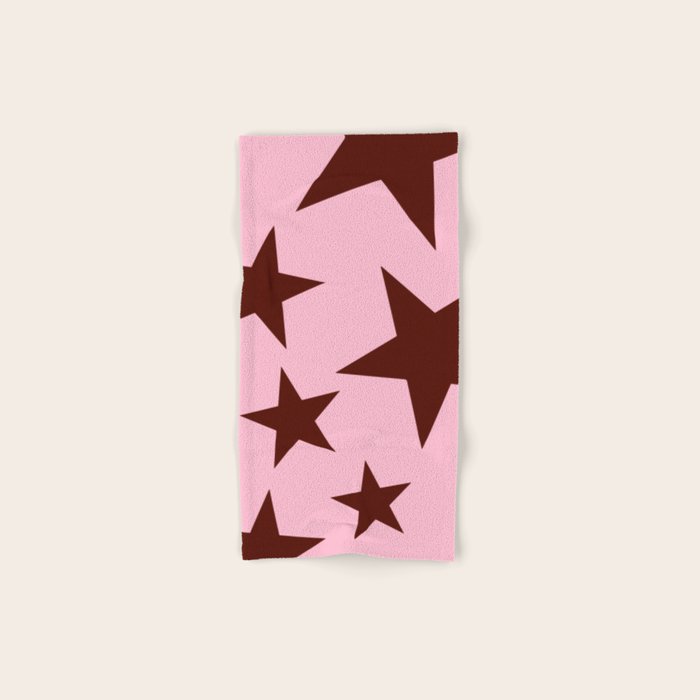 Pink and Burgundy Big Ol Stars Bath Towel Gallery Image 1