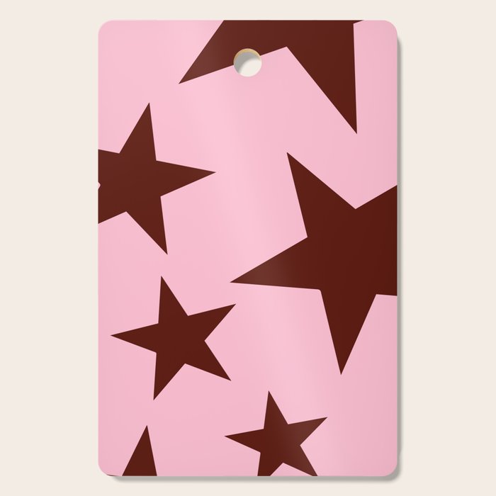 Pink and Burgundy Big Ol Stars Cutting Board Gallery Image 1
