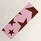 Pink and Burgundy Big Ol Stars Yoga Mat Gallery Image 1