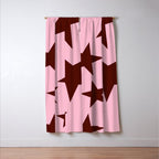 Pink and Burgundy Big Ol Stars Window Curtain Gallery Image 3