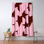Pink and Burgundy Big Ol Stars Window Curtain Gallery Image 5