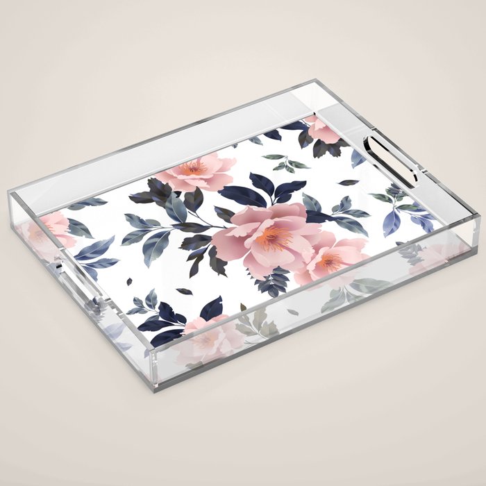 lush rosehip flowers Acrylic Tray Gallery Image 1