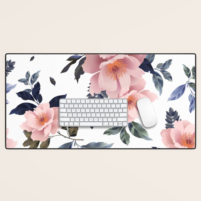 lush rosehip flowers Desk Mat Gallery Image 1