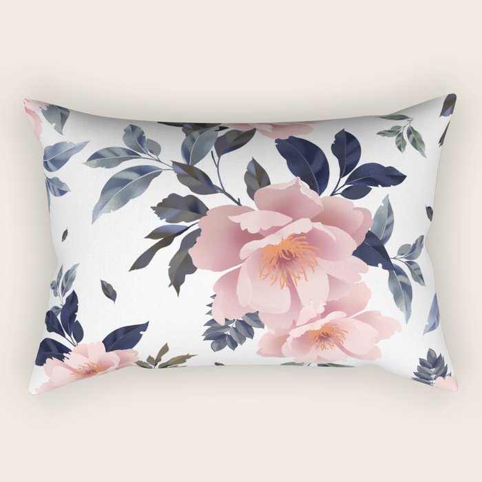lush rosehip flowers Rectangular Pillow Gallery Image 2