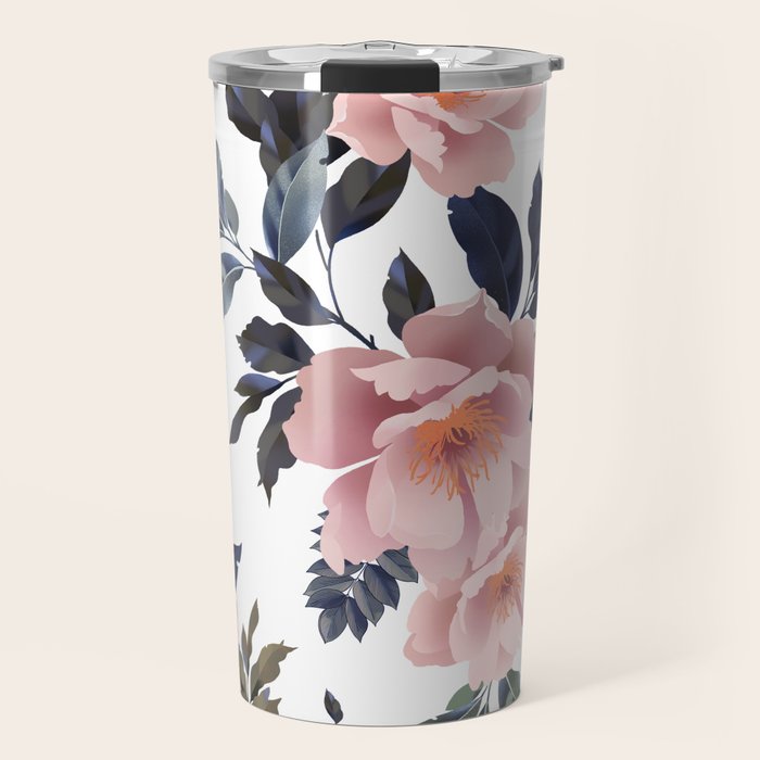 lush rosehip flowers Travel Mug Gallery Image 1