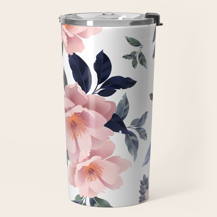 lush rosehip flowers Travel Mug Gallery Image 2