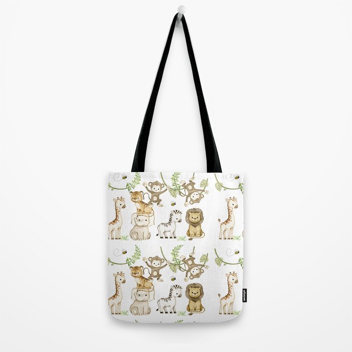 Watercolor Safari Jungle Animals  Tote Bag Gallery Image 2