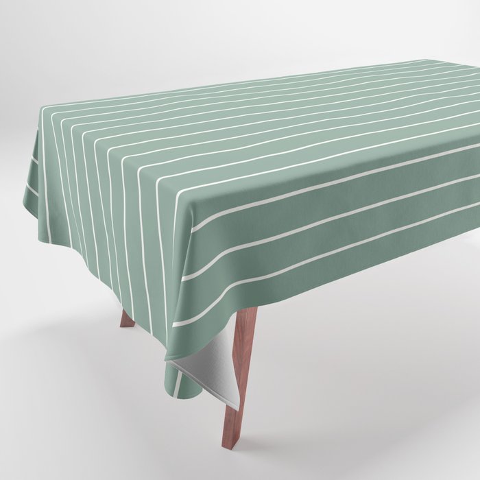 Minimal Arch XXXVII Natural Green Modern Geometric Lines Tablecloth Gallery Image 1