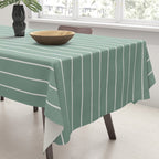 Minimal Arch XXXVII Natural Green Modern Geometric Lines Tablecloth Gallery Image 3