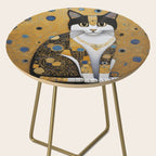 Pretty Klimt Cat with Gold Jewelry Side Table Gallery Image 2