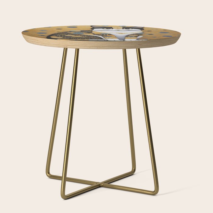 Pretty Klimt Cat with Gold Jewelry Side Table Gallery Image 1