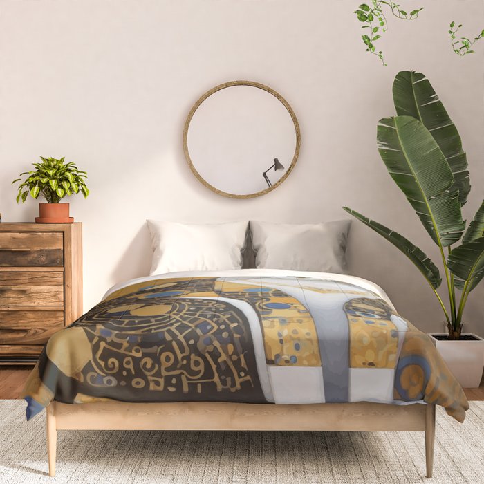 Pretty Klimt Cat with Gold Jewelry Comforter Gallery Image 3