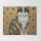 Pretty Klimt Cat with Gold Jewelry Throw Blanket Gallery Image 2