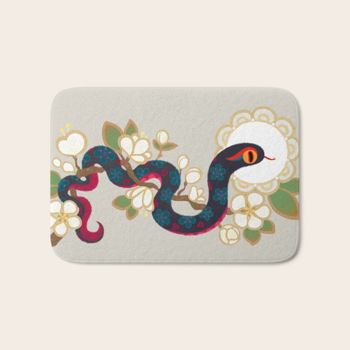 Snake and flowers 2 Bath Mat Gallery Image 1