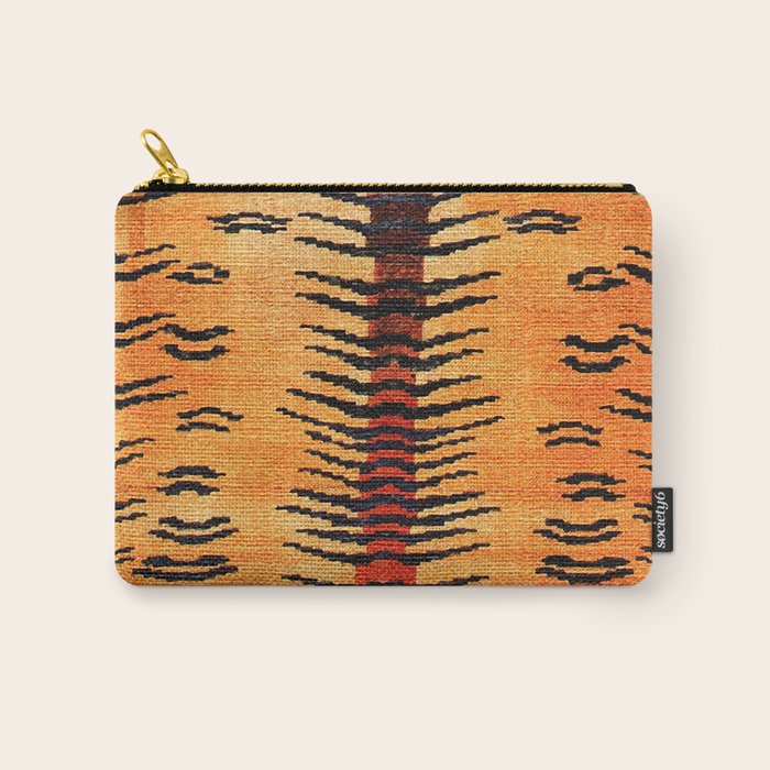 Tibetan Antique Tiger Rug Print Carry All Pouch Gallery Image 1