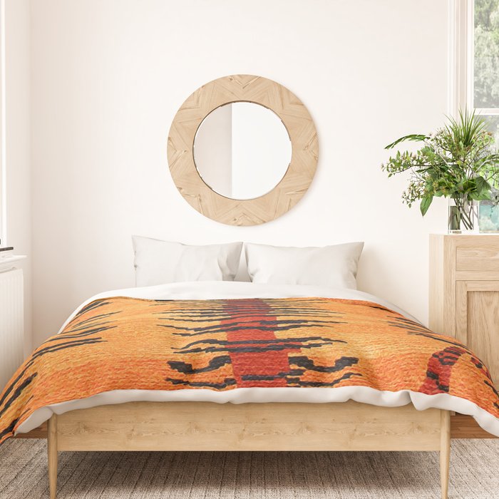 Tibetan Antique Tiger Rug Print Duvet Cover Gallery Image 3