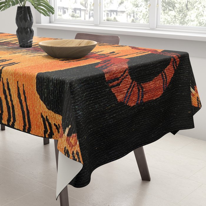 Tibetan Antique Tiger Rug Print Tablecloth Gallery Image 3