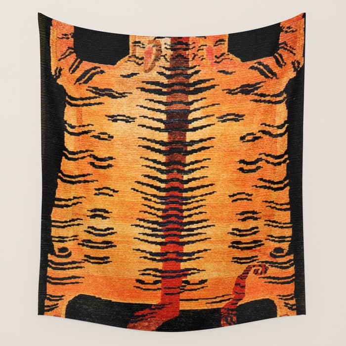 Tibetan Antique Tiger Rug Print Wall Tapestry Gallery Image 4