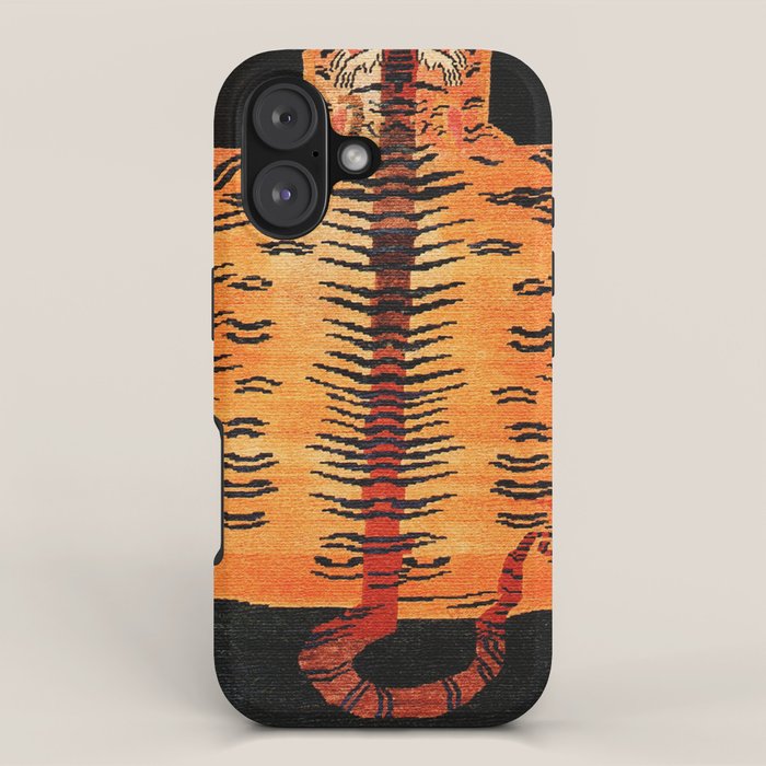 Tibetan Antique Tiger Rug Print iPhone Case Gallery Image 1