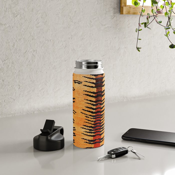 Tibetan Antique Tiger Rug Print Water Bottle Gallery Image 4