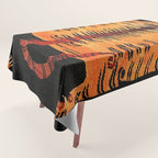 Tibetan Antique Tiger Rug Print Tablecloth Gallery Image 1
