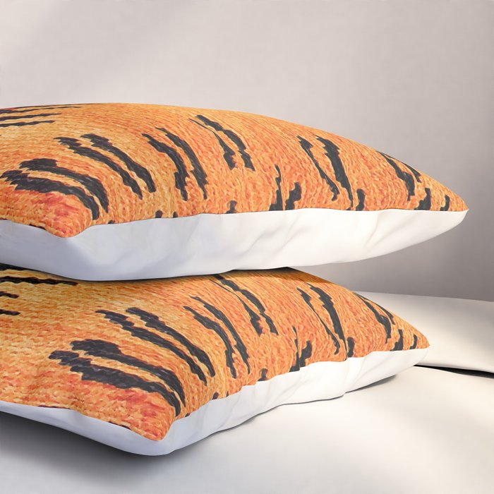 Tibetan Antique Tiger Rug Print Pillow Sham Gallery Image 3