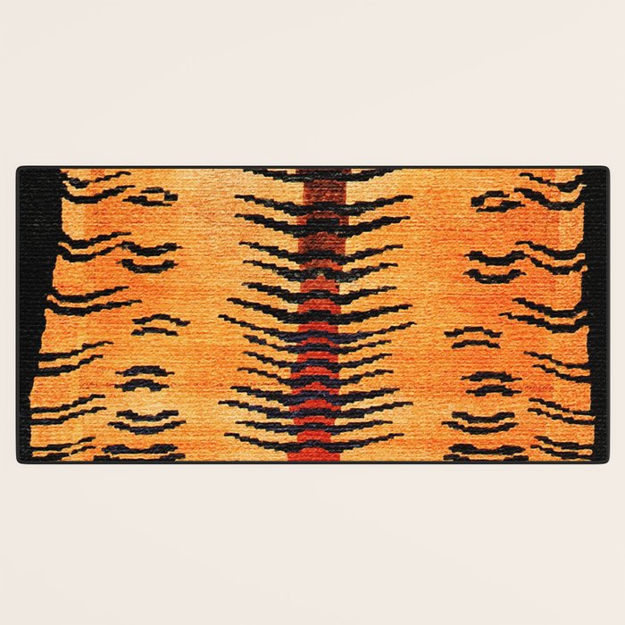 Tibetan Antique Tiger Rug Print Desk Mat Gallery Image 3