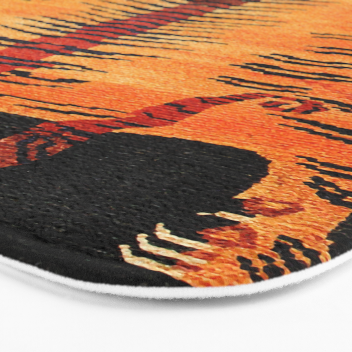 Tibetan Antique Tiger Rug Print Bath Mat Gallery Image 3
