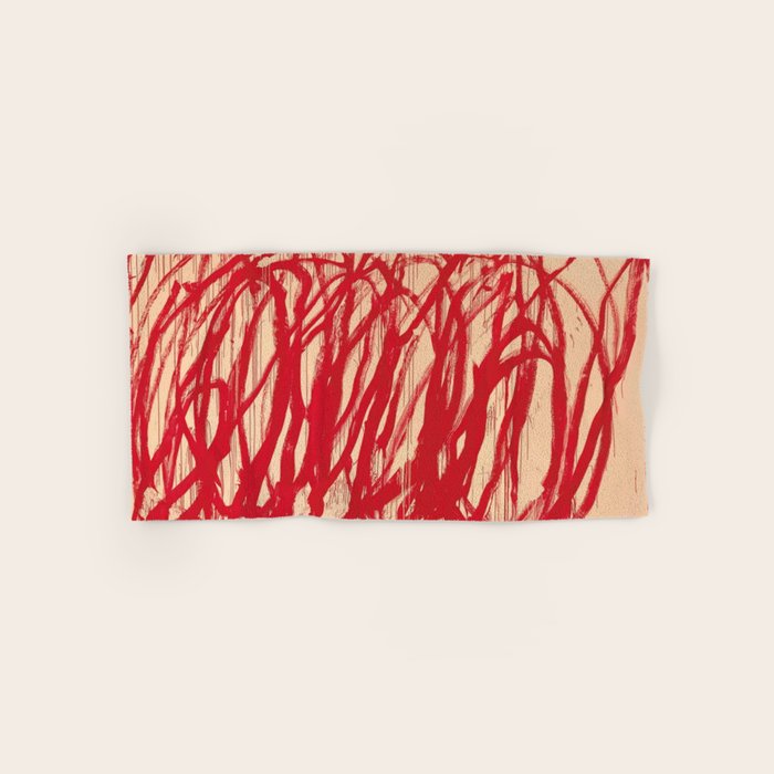 cy twombly red line Bath Towel Gallery Image 1