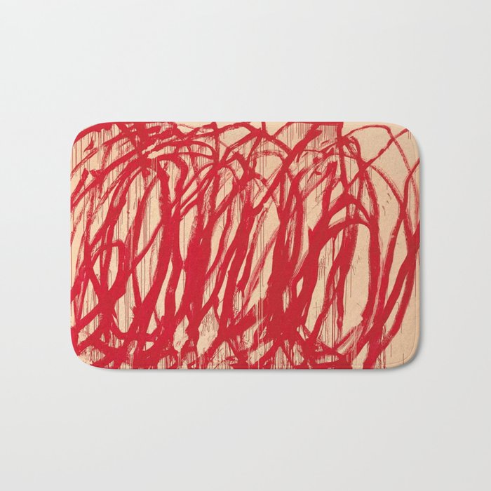 cy twombly red line Bath Mat Gallery Image 1