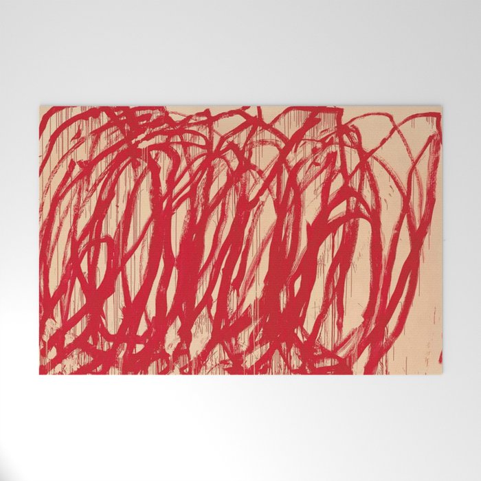 cy twombly red line Welcome Mat Gallery Image 1