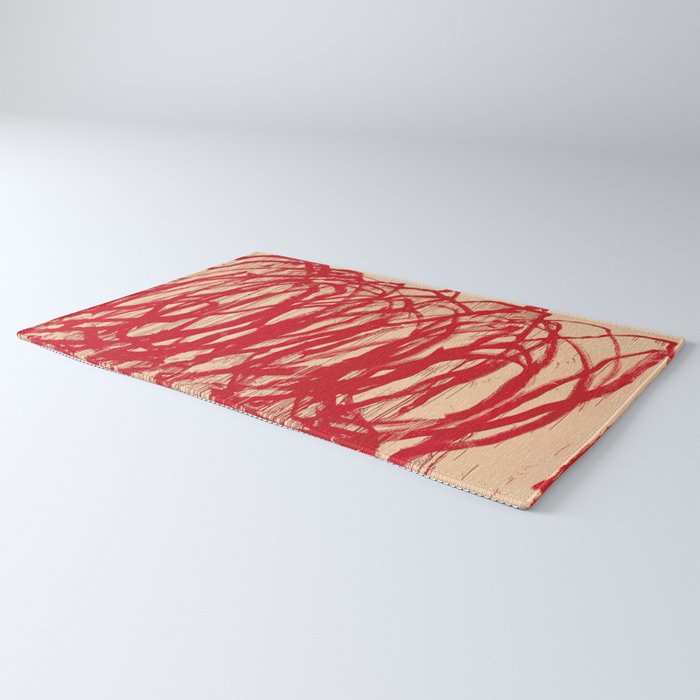 cy twombly red line Rug Gallery Image 3