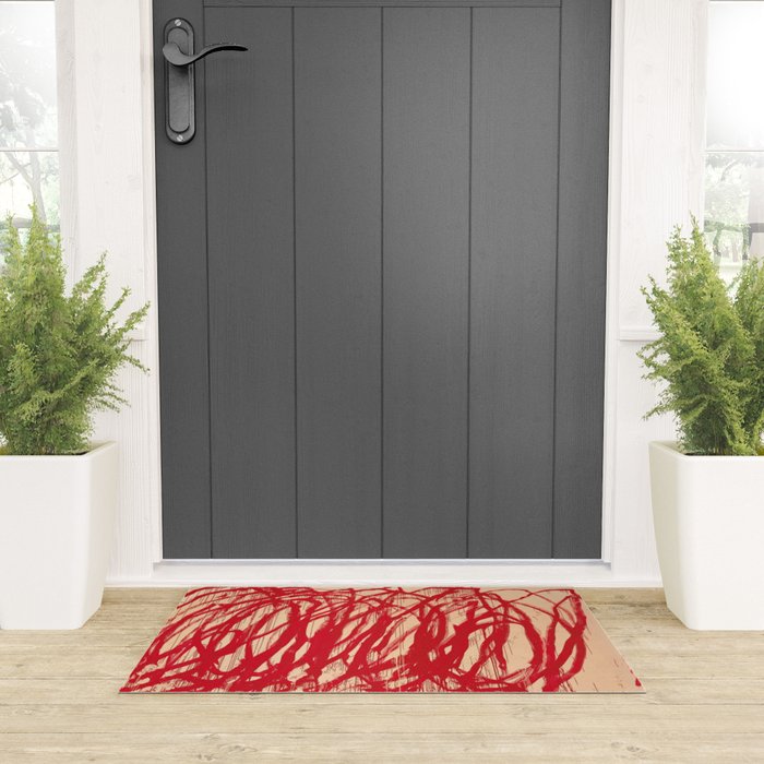 cy twombly red line Welcome Mat Gallery Image 3
