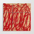 cy twombly red line Wood Wall Art Gallery Image 1