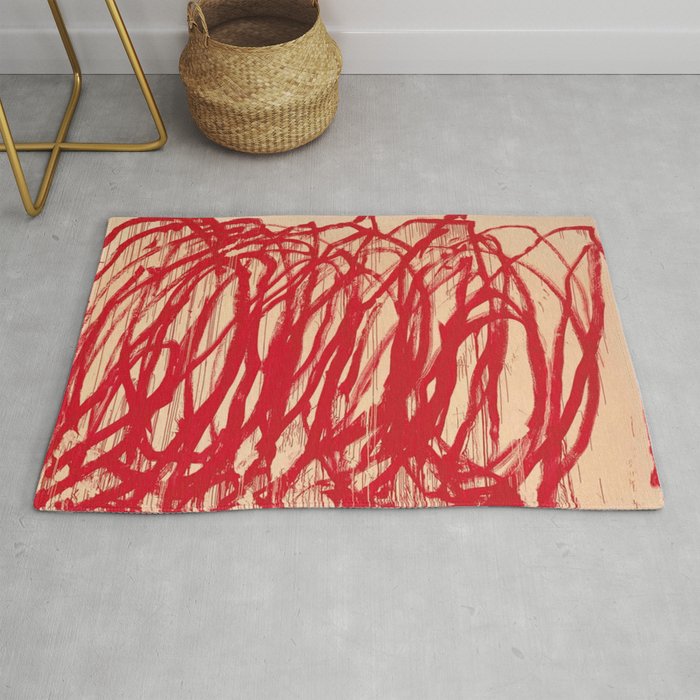cy twombly red line Rug Gallery Image 1