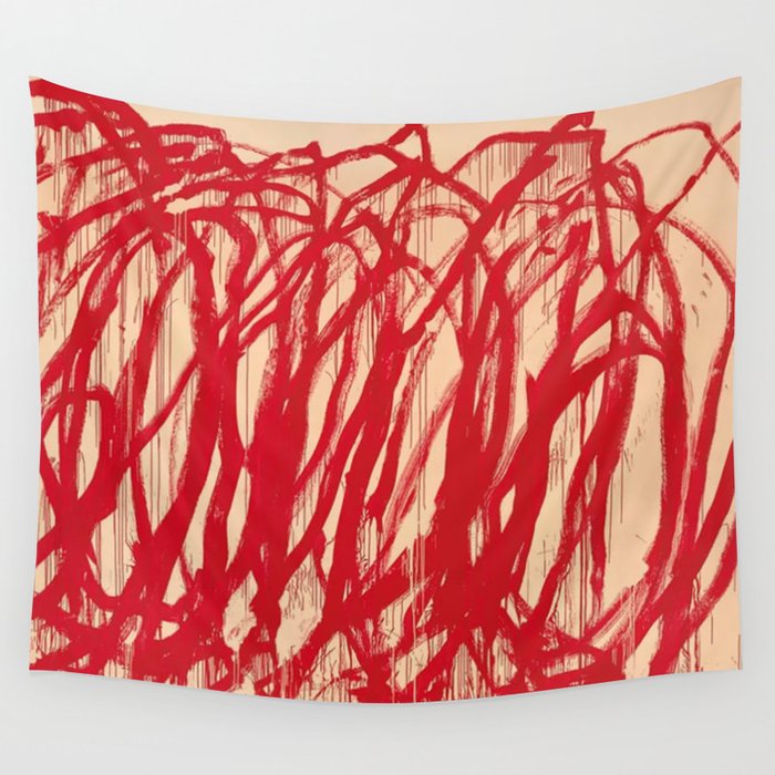 cy twombly red line Wall Tapestry Gallery Image 1
