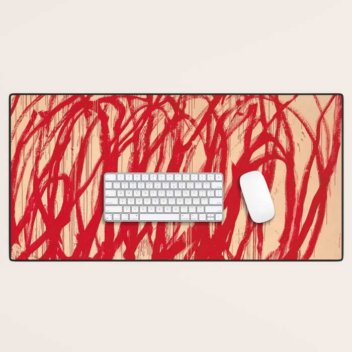 cy twombly red line Desk Mat Gallery Image 1