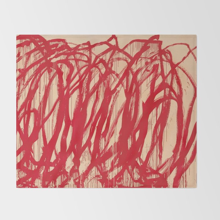cy twombly red line Throw Blanket Gallery Image 2