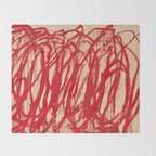 cy twombly red line Throw Blanket Gallery Image 2