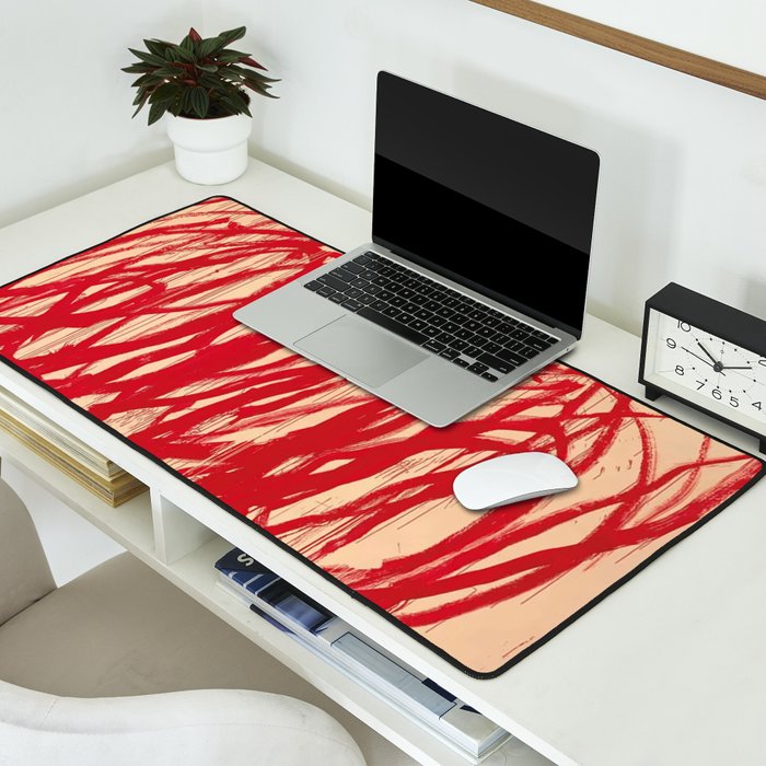 cy twombly red line Desk Mat Gallery Image 2