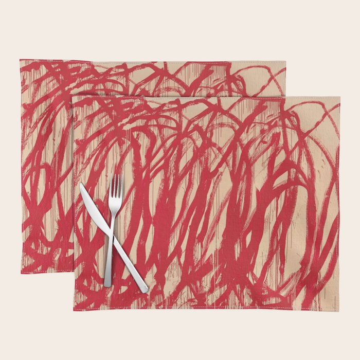 cy twombly red line Placemat Gallery Image 1